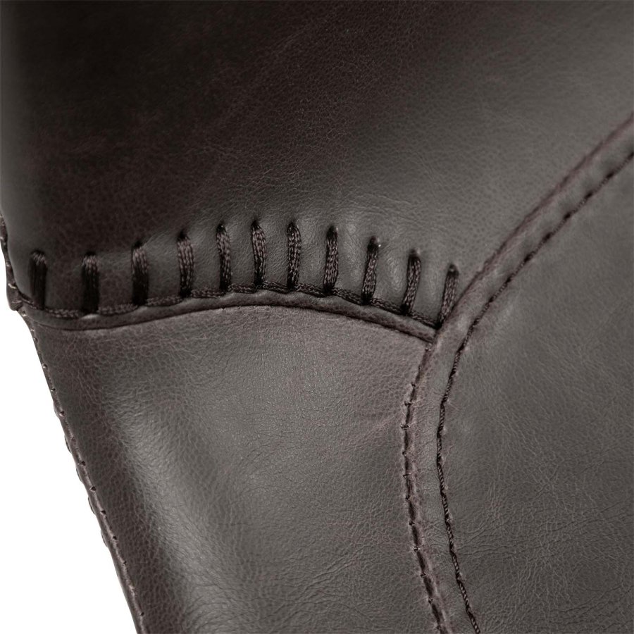 DAN-FORM Medusa Esszimmerstuhl - Vintage graues Kunstleder und schwarzes Metall