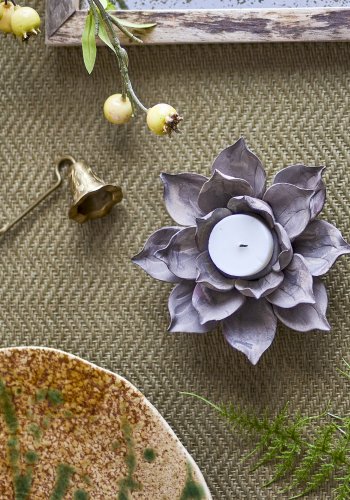 KREATIV KOLLEKSJON Eira telysholder, brun, steinty