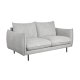 Milano 2-manns sofa - lysegrt stoff og sort metall