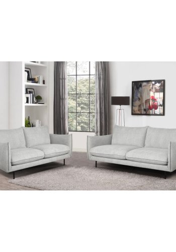 Milano 2-manns sofa - lysegrt stoff og sort metall