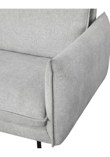 Milano 2-manns sofa - lysegrt stoff og sort metall