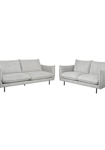 Milano 2-manns sofa - lysegrt stoff og sort metall