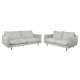 Milano 2-manns sofa - lysegrt stoff og sort metall