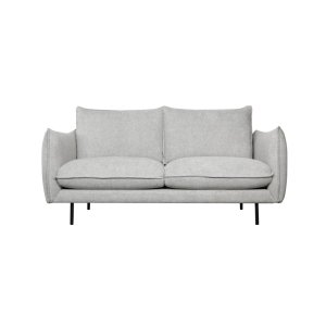 Milano 2 pers. sofa - lysegr stof og sort metal