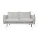 Milano 2-manns sofa - lysegrt stoff og sort metall