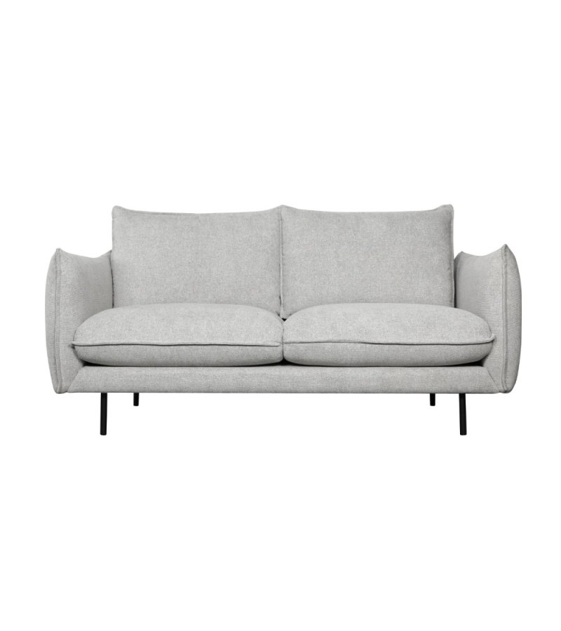 Milano 2-manns sofa - lysegrt stoff og sort metall