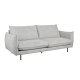 Milano 3-seters sofa - lysegr stoff og sort metall
