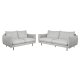 Milano 3-seters sofa - lysegr stoff og sort metall
