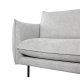 Milano 3-seters sofa - lysegr stoff og sort metall