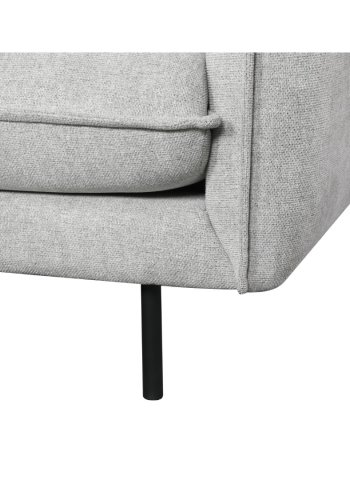 Milano 3-seters sofa - lysegr stoff og sort metall