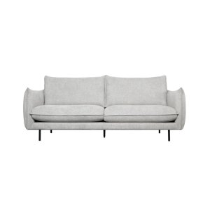 Milano 3 pers. sofa - lysegr stof og sort metal