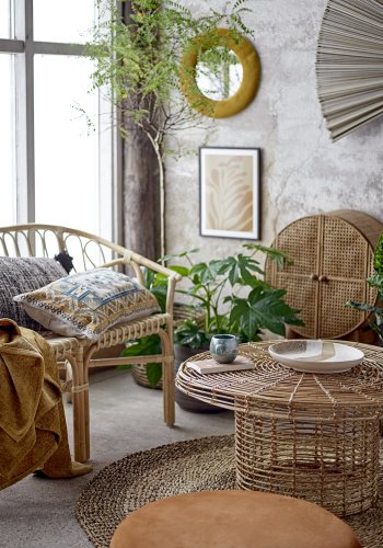 BLOOMINGVILLE Jaime Vggdekoration, Svart, Bambu, L145xH72 cm