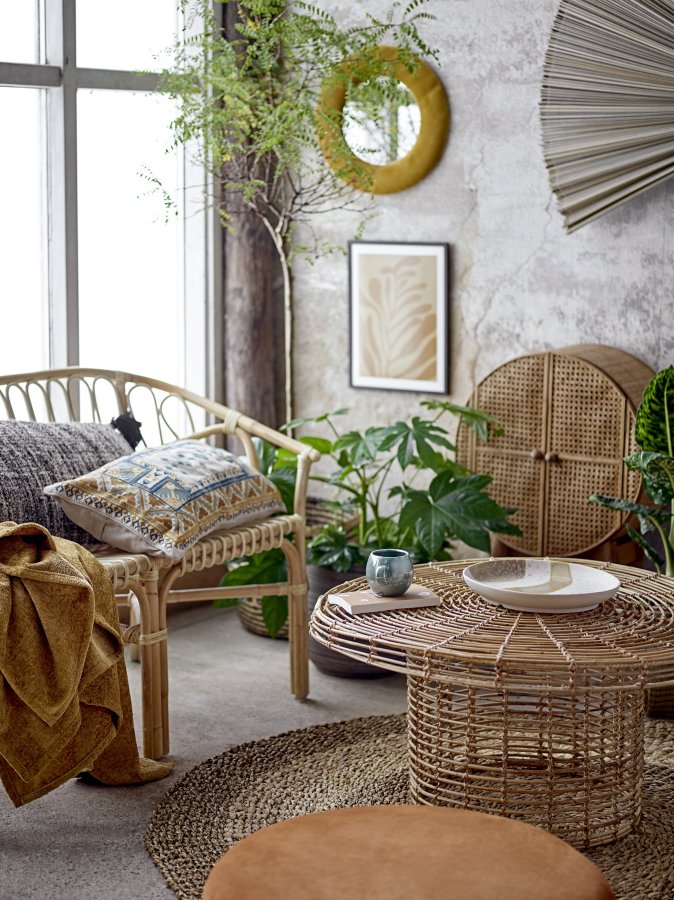 BLOOMINGVILLE Jaime Vggdekoration, Svart, Bambu, L145xH72 cm