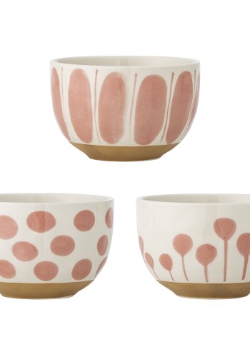 CREATIVE COLLECTION Linora Schüssel, Rosa, Steingut (D12,5xH8 cm, 3er-Set)