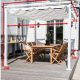 VENTURE DESIGN Lazio pergola, rektangulr - hvit polyester og hvit aluminium (393x293)