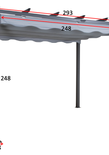 VENTURE DESIGN Lazio pergola, rektangulr - gr polyester og svart aluminium (393x293)