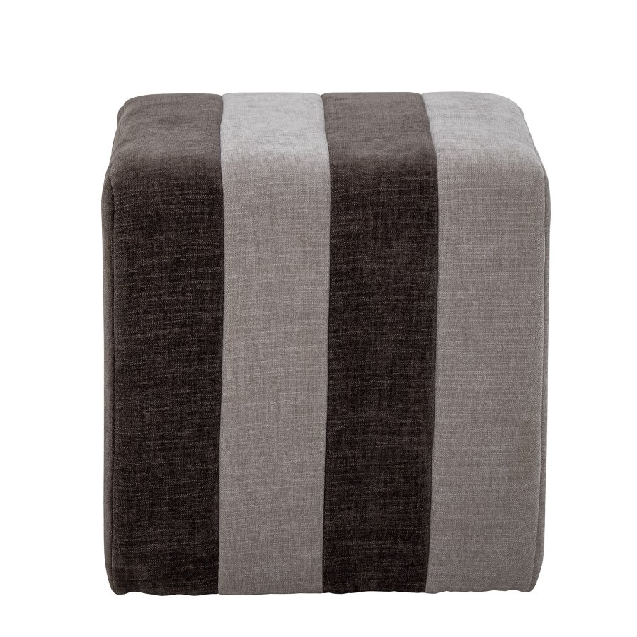 BLOOMINGVILLE Flint Pouf, quadratisch – braunes Polyester (45x45)