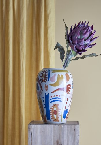 BLOOMINGVILLE Horus vase - oransje og flerfarget steinty