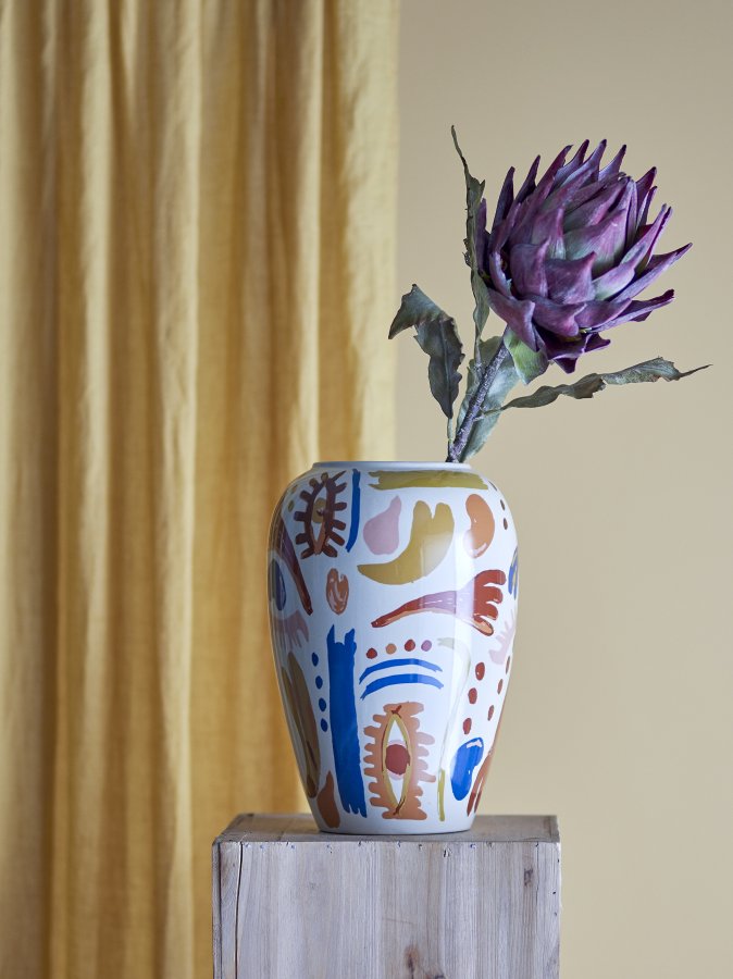 BLOOMINGVILLE Horus vase - oransje og flerfarget steinty