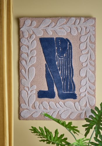 BLOOMINGVILLE Atle veggdekorasjon, rektangulr - brun ull (93x70)