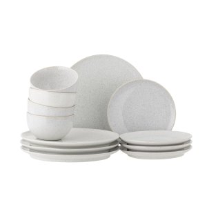 BLOOMINGVILLE Addison service - hvid stentj (st af 12)