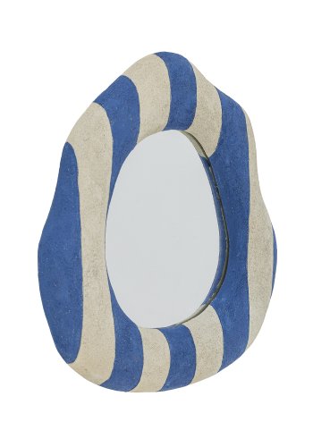 BLOOMINGVILLE Travis Wandspiegel, Blau, Polyresin (L39,5xH38,5xB3,5 cm)