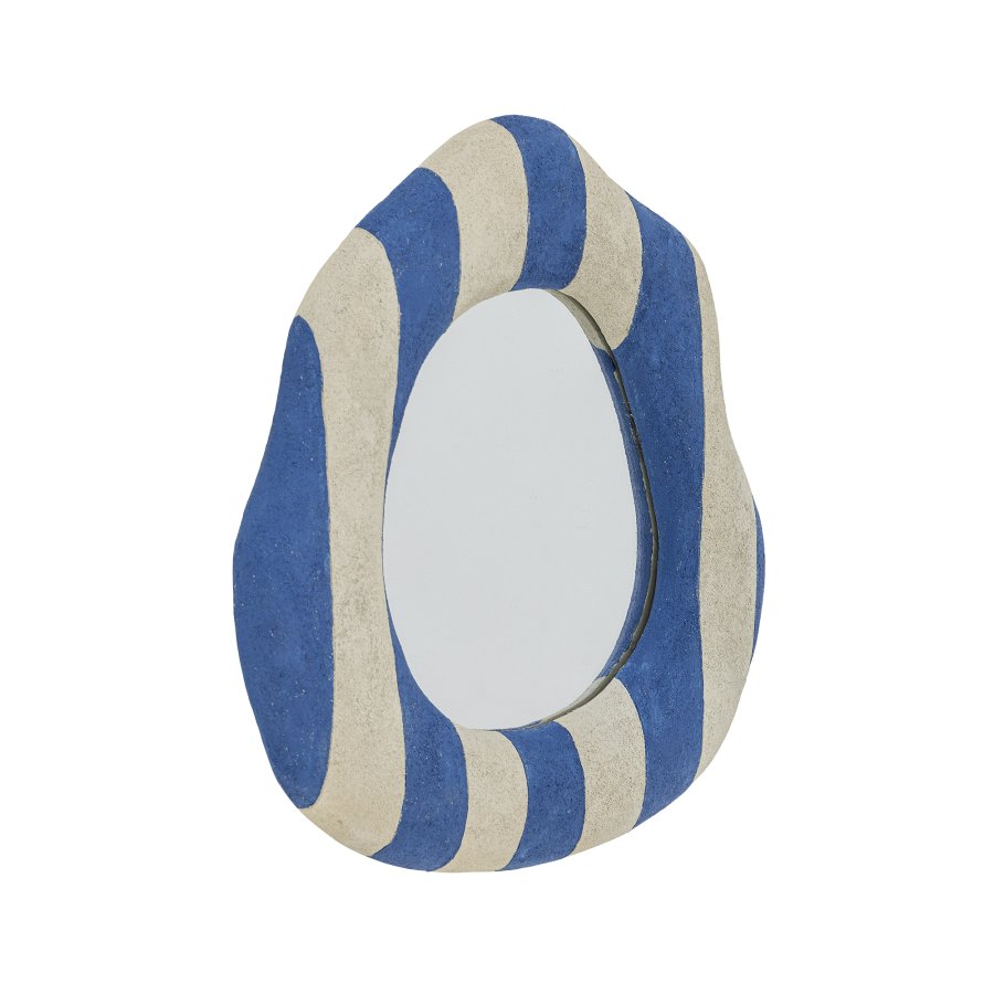 BLOOMINGVILLE Travis Wandspiegel, Blau, Polyresin (L39,5xH38,5xB3,5 cm)