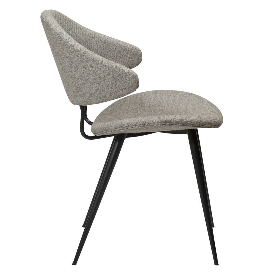 DAN-FORM NAPOLEON Stol Pebble Earth boucl-stoff med svarte ben