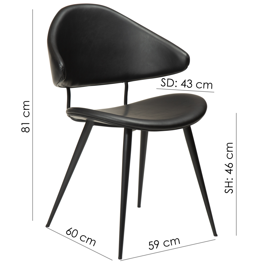 DAN-FORM NAPOLEON Stol Pebble Earth boucl-stoff med svarte ben