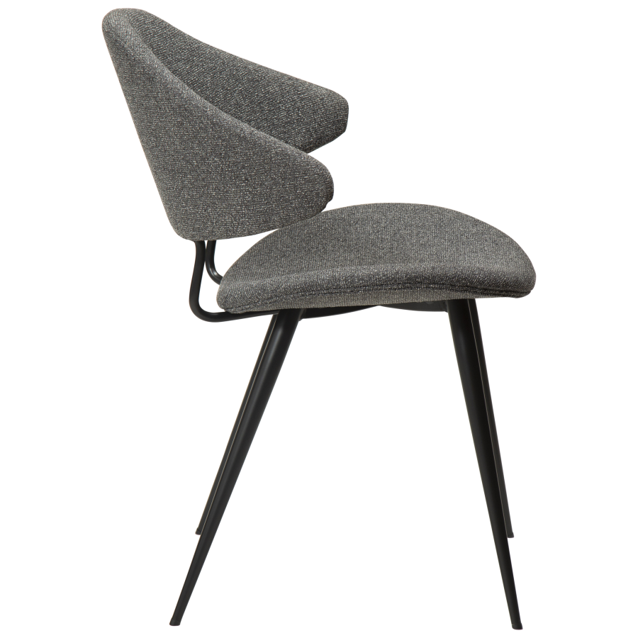 DAN-FORM NAPOLEON Stol Pebble gr bouclstoff med svarte ben