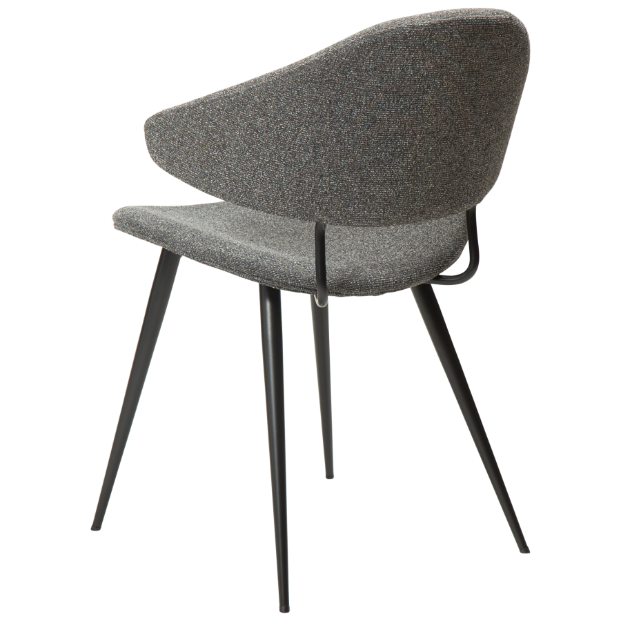 DAN-FORM NAPOLEON Stol Pebble gr bouclstoff med svarte ben