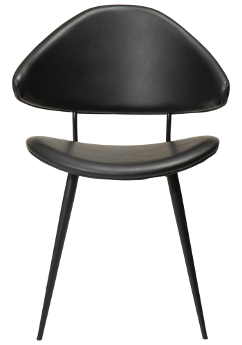 DAN-FORM NAPOLEON spisebordsstol - Vintage sort kunstlder og sort metal