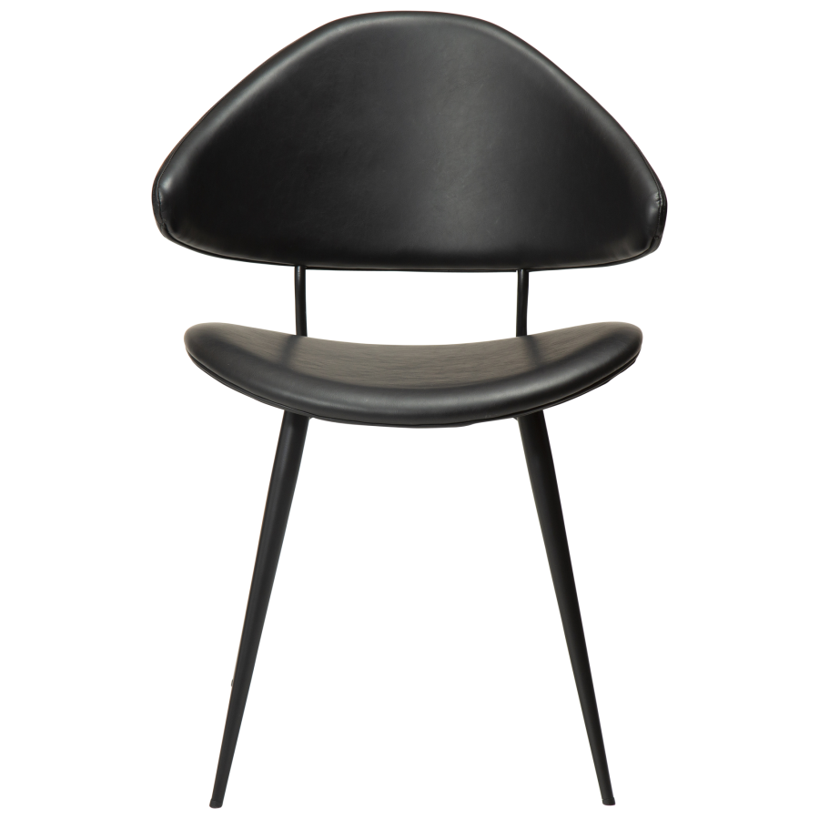 DAN-FORM NAPOLEON spisebordsstol - Vintage sort kunstlder og sort metal