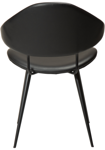 DAN-FORM NAPOLEON spisebordsstol - Vintage sort kunstlder og sort metal