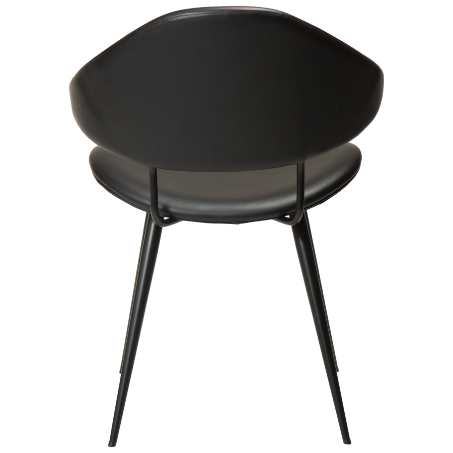 DAN-FORM NAPOLEON spisebordsstol - Vintage sort kunstlder og sort metal