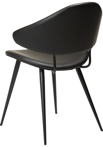 DAN-FORM NAPOLEON spisebordsstol - Vintage sort kunstlder og sort metal