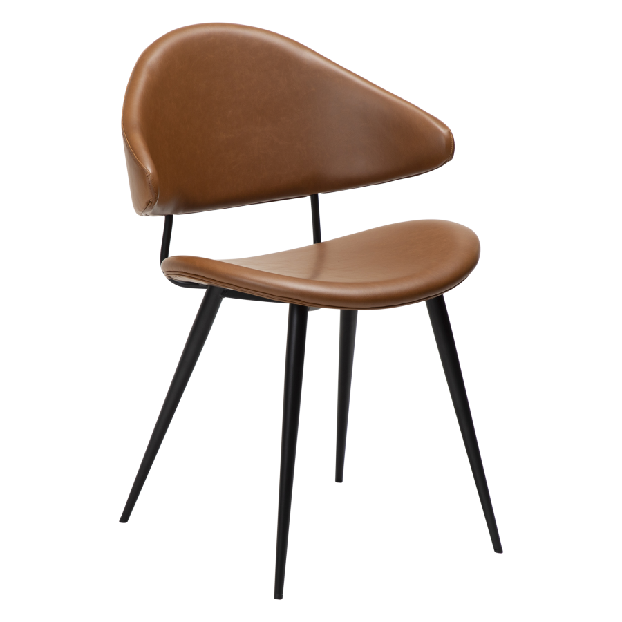 DAN-FORM NAPOLEON Stol Vintage lys brunt kunstskinn med svarte ben