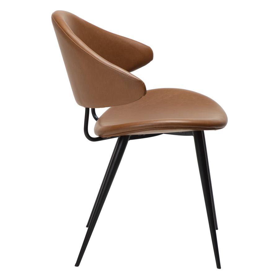 DAN-FORM NAPOLEON Stol Vintage lys brunt kunstskinn med svarte ben