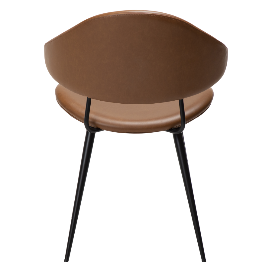 DAN-FORM NAPOLEON Stol Vintage lys brunt kunstskinn med svarte ben