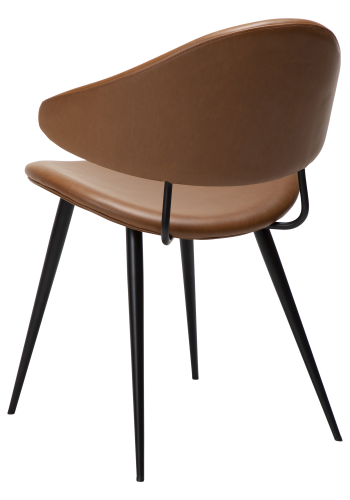 DAN-FORM NAPOLEON Stol Vintage lys brunt kunstskinn med svarte ben