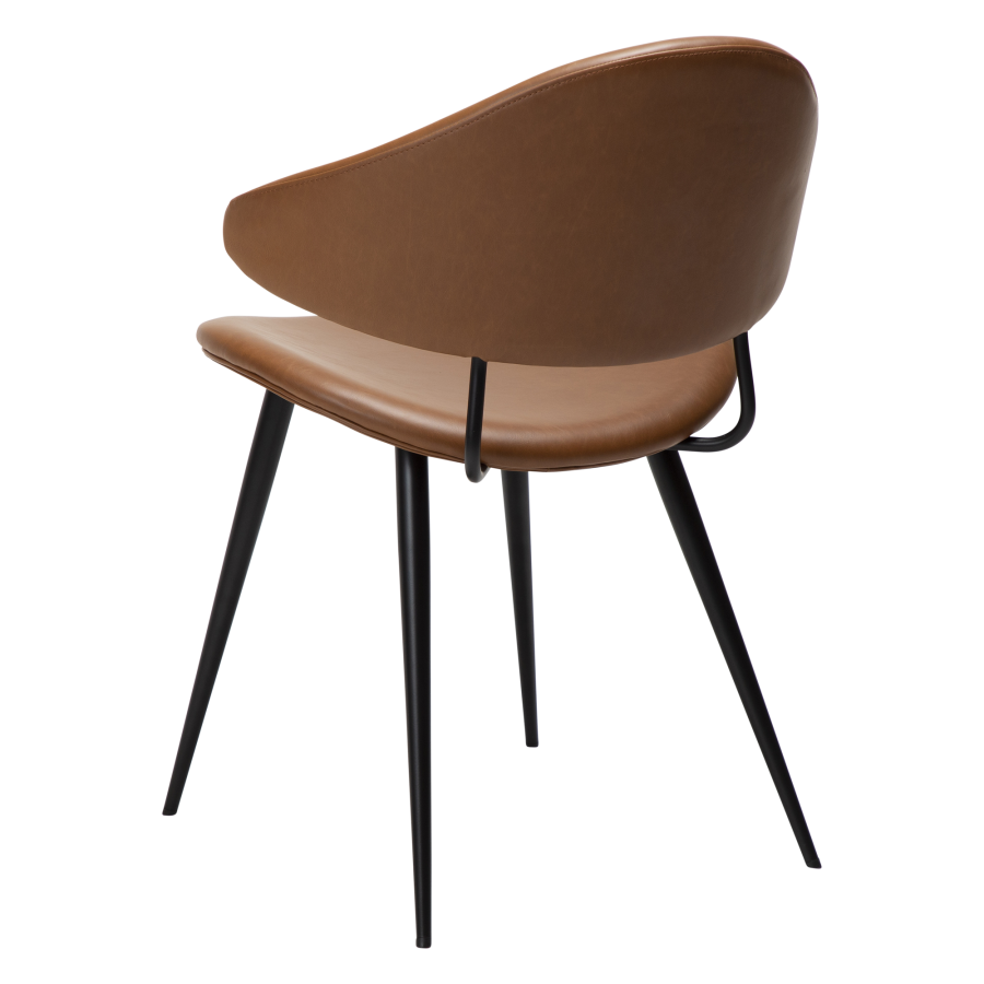 DAN-FORM NAPOLEON Stol Vintage lys brunt kunstskinn med svarte ben