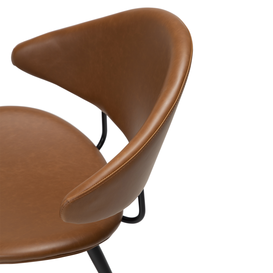 DAN-FORM NAPOLEON Stol Vintage lys brunt kunstskinn med svarte ben