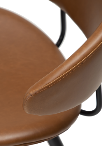 DAN-FORM NAPOLEON Stol Vintage lys brunt kunstskinn med svarte ben