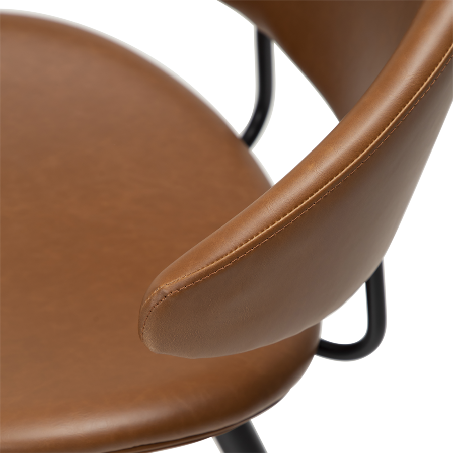 DAN-FORM NAPOLEON Stol Vintage lys brunt kunstskinn med svarte ben