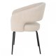 Natalie spisebordsstol, med armlener - beige bouclé-stoff og sort metall