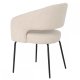 Natalie spisebordsstol, med armlener - beige bouclé-stoff og sort metall