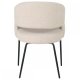 Natalie spisebordsstol, med armlener - beige bouclé-stoff og sort metall