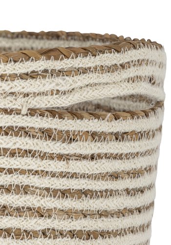 BLOOMINGVILLE Selena-kurv, hvit, jute