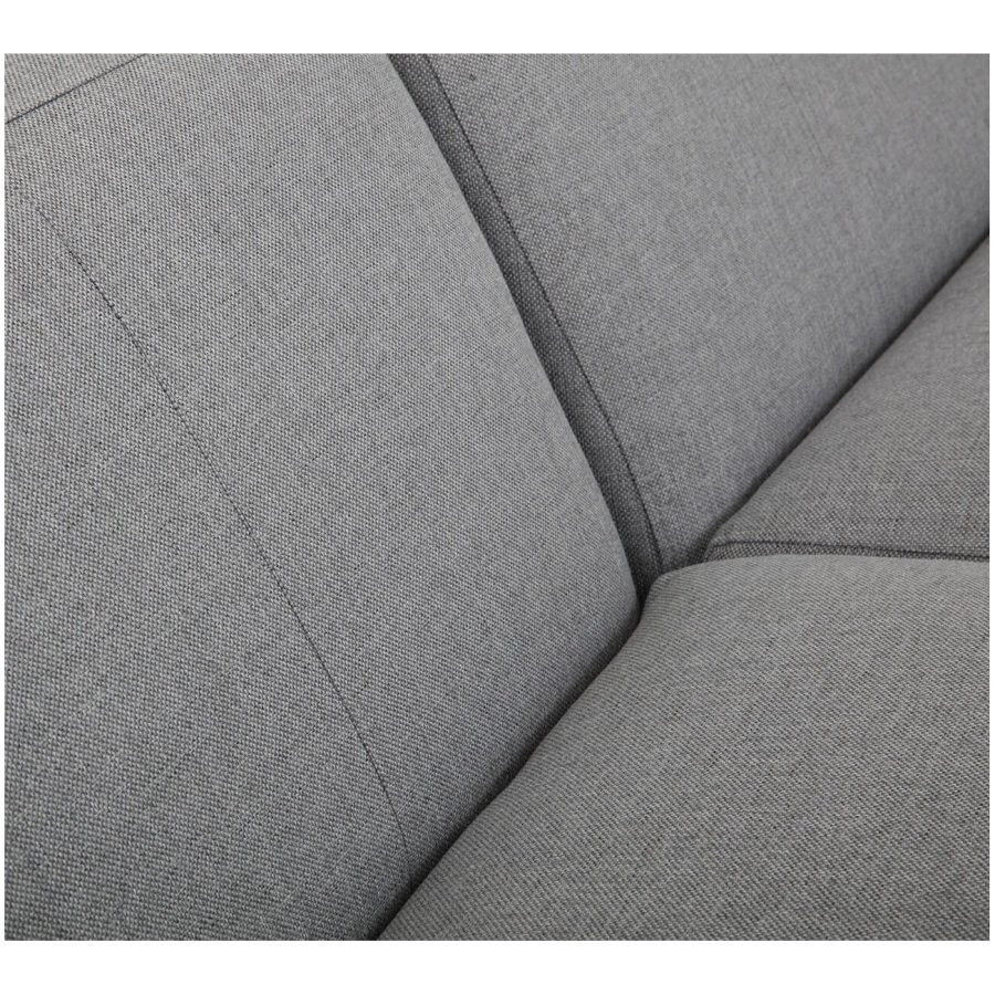 New York 2-pers. modulsofa - lysegr polyester stof og sort plastik