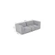 New York 2-pers. modulsofa - lysegr polyester stof og sort plastik